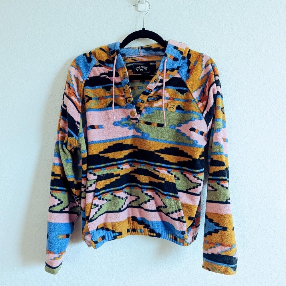 Billabong Adventure Division fleece pullover hoodie Aztec geometric print